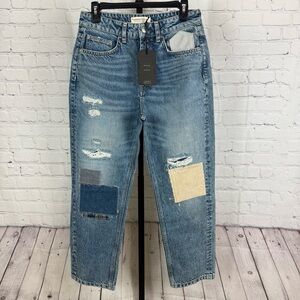 Current/Elliot The Boy Genius Mid Rise Straight Leg Jeans Patchwork Size 26